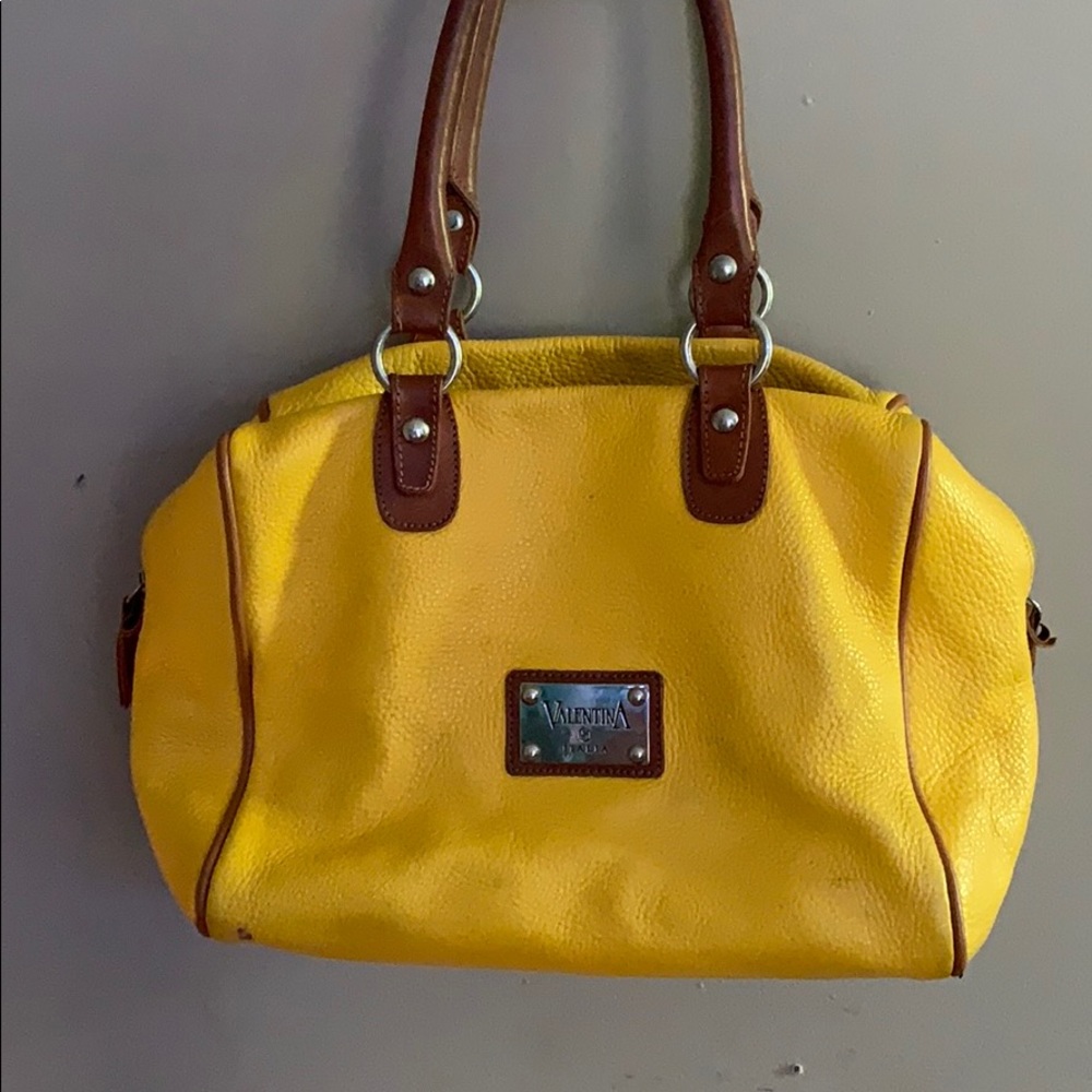 Yellow Valentina shoulder bag